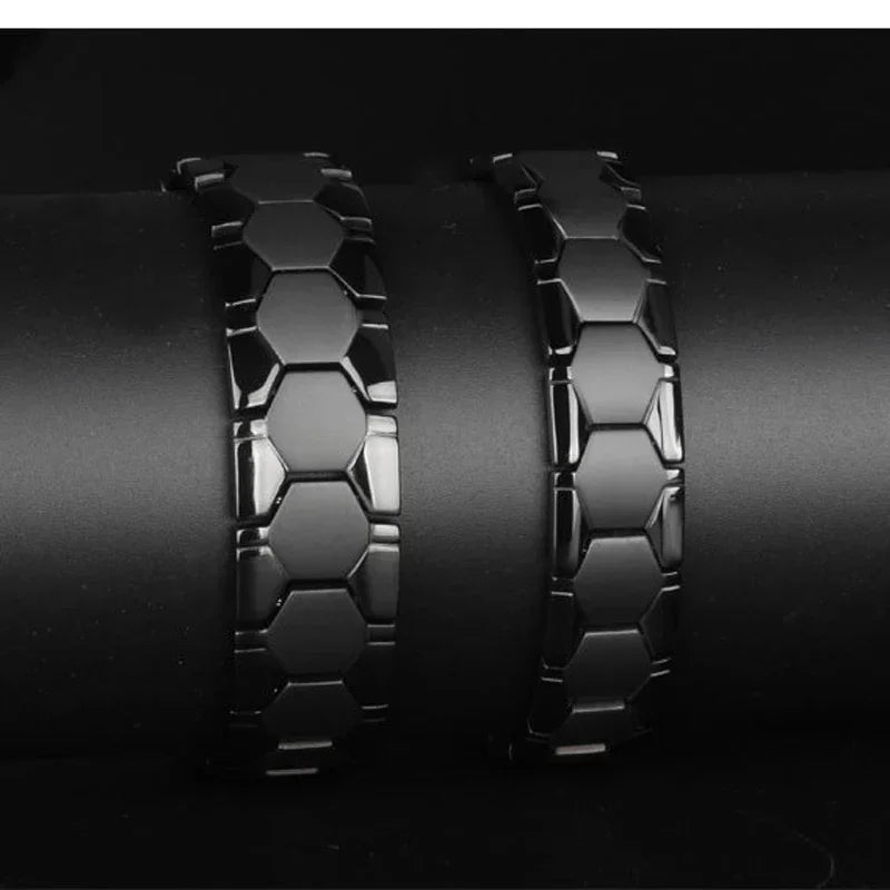 Black Stainless Steel Magnetic Therapy Bracelet
