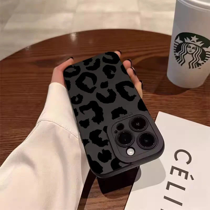 Leopard Design Phone Case with Camera Protection for iPhone