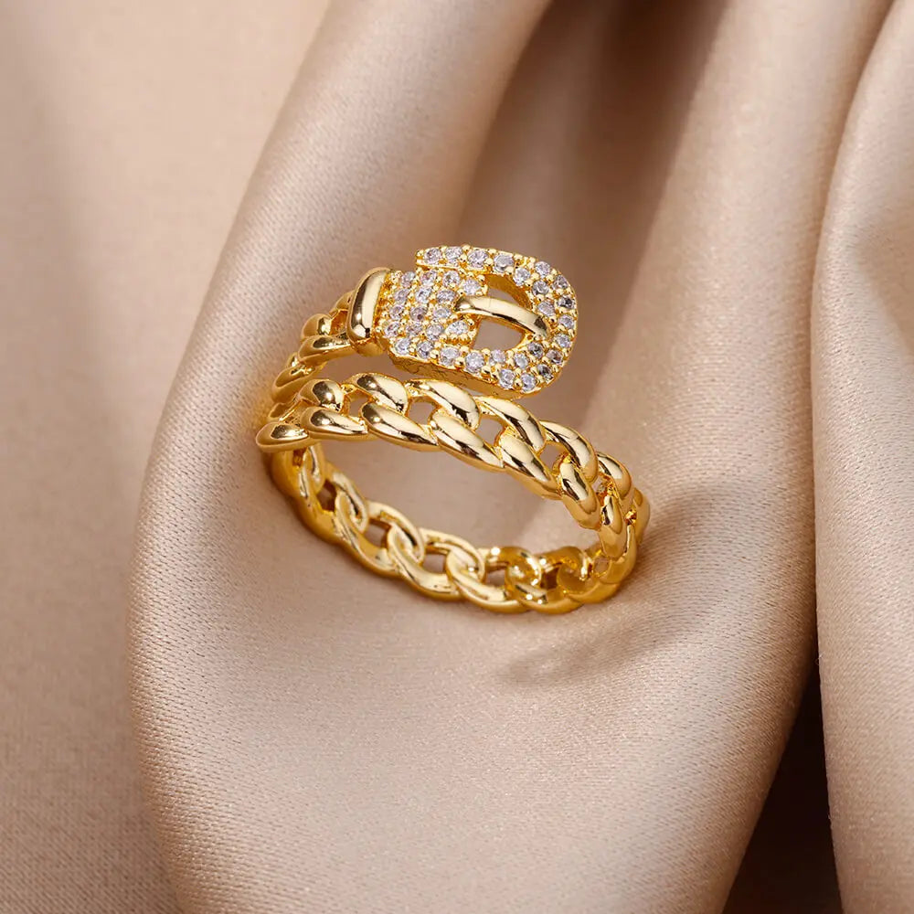 Aurora Chainlink Zircon Ring