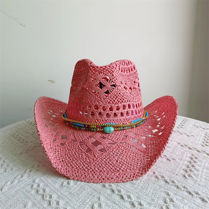 Shell Malan Retro Straw Cowboy Hat - 28 Color Option