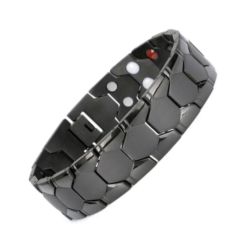 Black Stainless Steel Magnetic Therapy Bracelet
