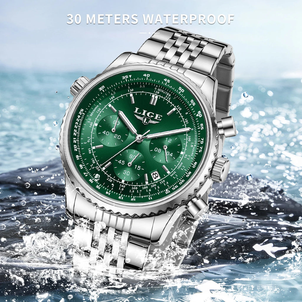 LIGE Emerald Chronograph Watch