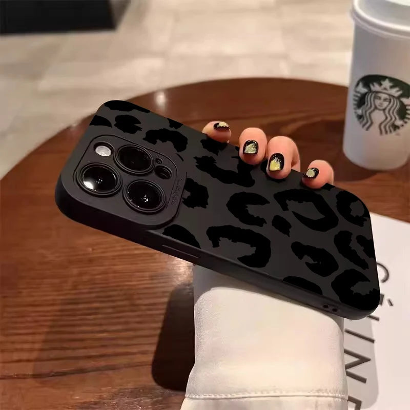 Leopard Design Phone Case with Camera Protection for iPhone