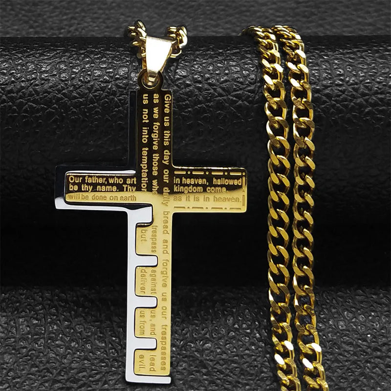 Stainless Steel Cross Pendant Necklace