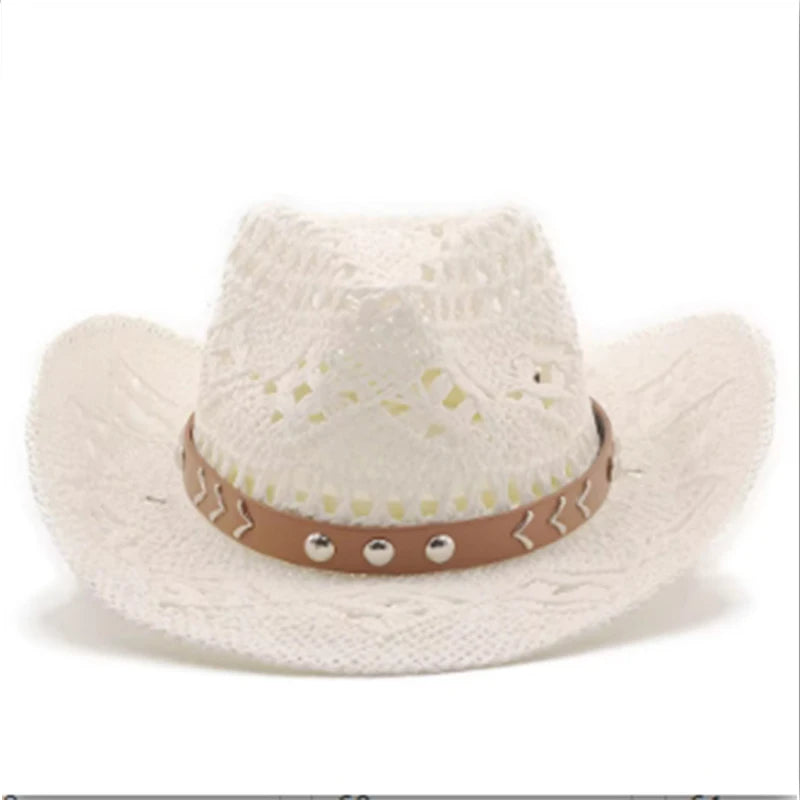 Boho Seashell Western Straw Hat