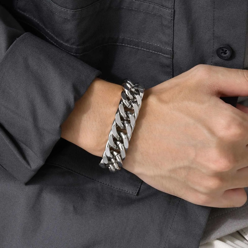 Dominus Cuban Chain Bracelet - Silver