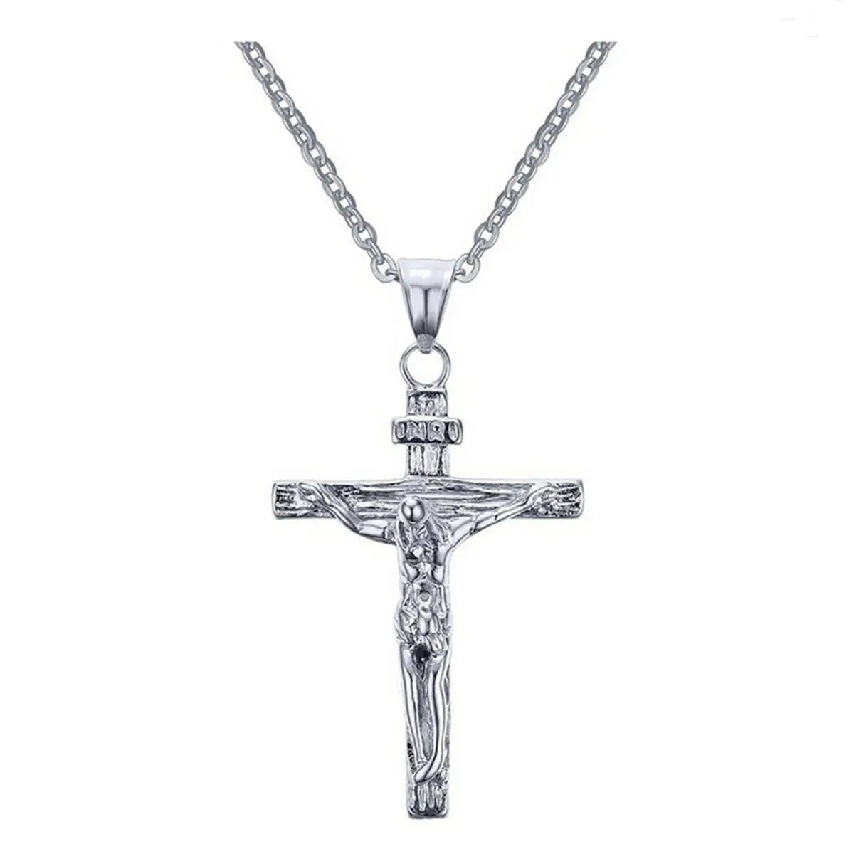 Hollow Stainless Steel Gothic Cross Pendant Necklace