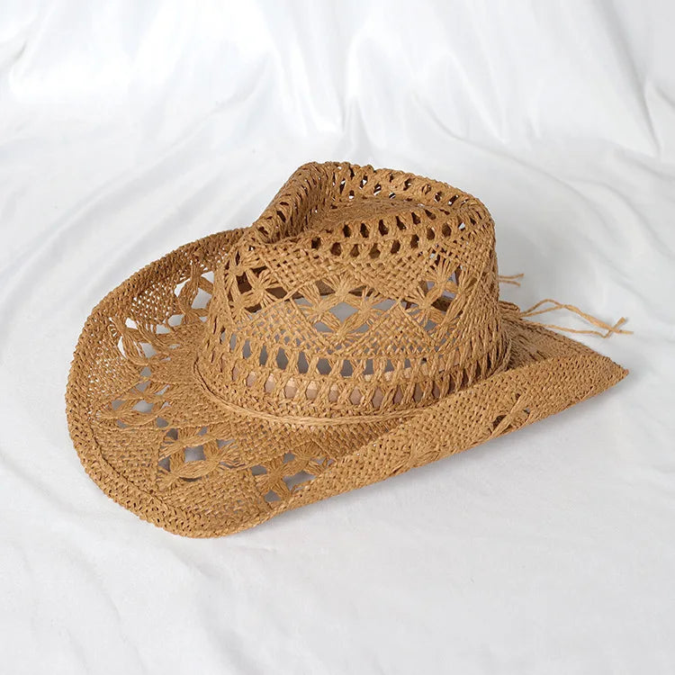 Shell Malan Retro Straw Cowboy Hat - 28 Color Option