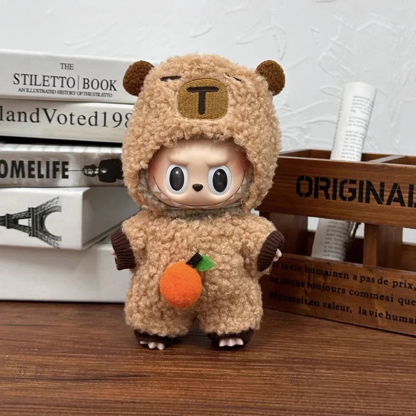 Labubu Capybara Cosplay Outfit – Plush Doll Clothes for 17cm