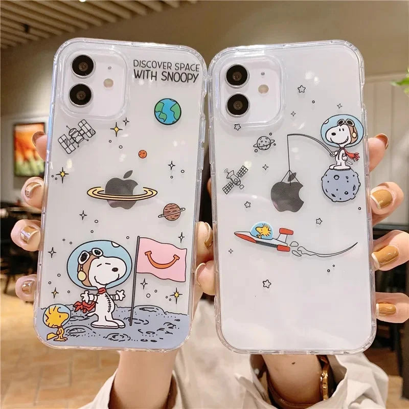 Clear Snoopy Soft Phone Case for iPhone