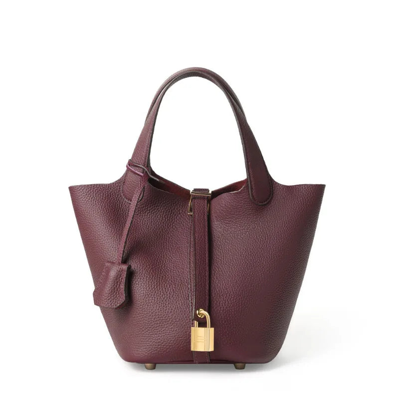 Premium - Elegant Leather Bucket Bag