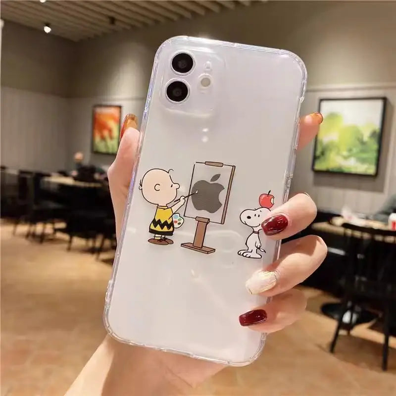 Clear Snoopy Soft Phone Case for iPhone