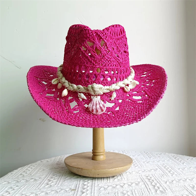 Shell Malan Retro Straw Cowboy Hat - 28 Color Option