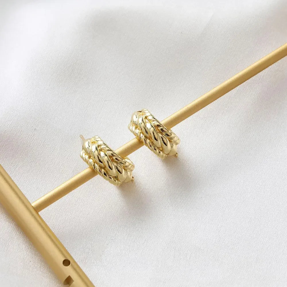 Braided Bold Hoop Earrings – Gold & Silver Edition