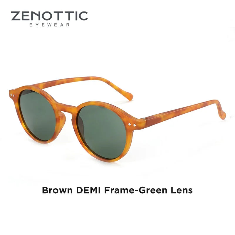 ZENOTTIC Retro Round Polarized Sunglasses – UV400 Protection