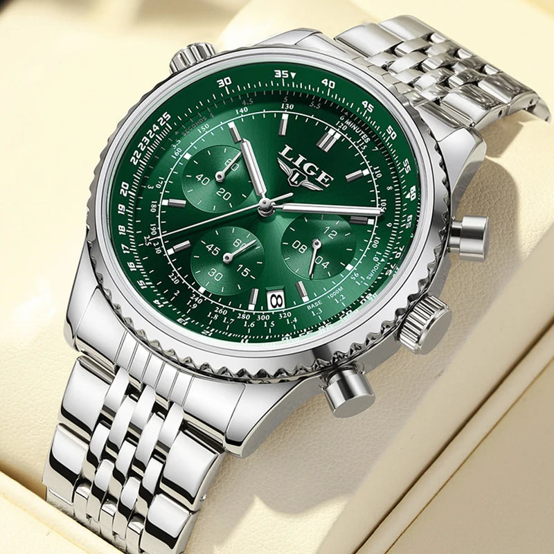 LIGE Emerald Chronograph Watch