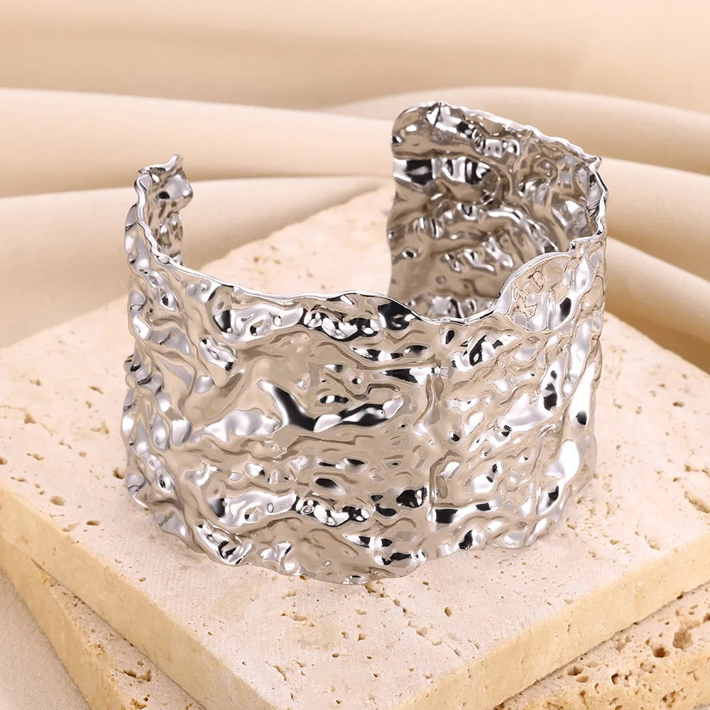 Vintage Irregular Silver Cuff Bracelet