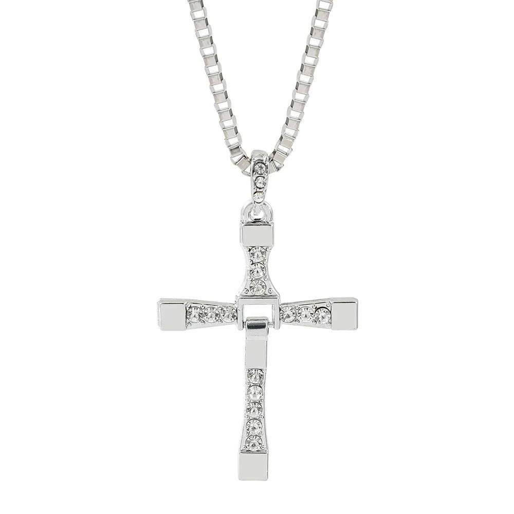 Hollow Stainless Steel Gothic Cross Pendant Necklace