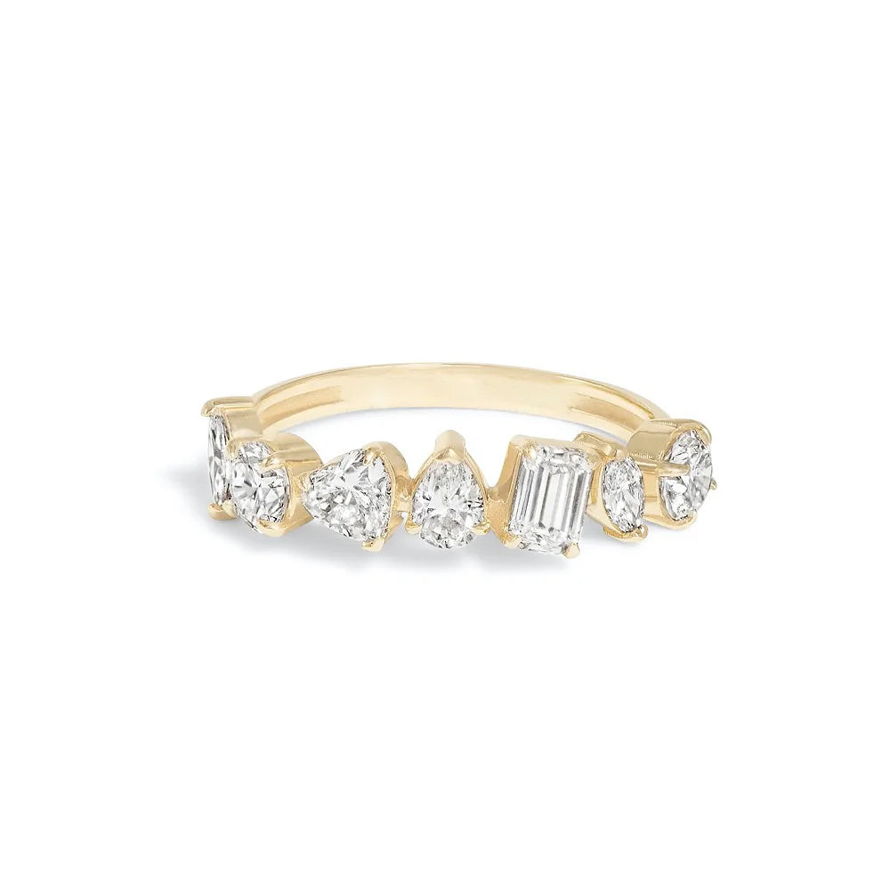 Minimalist Women’s Gold-Coloured Cubic Zirconia Stacking Rings
