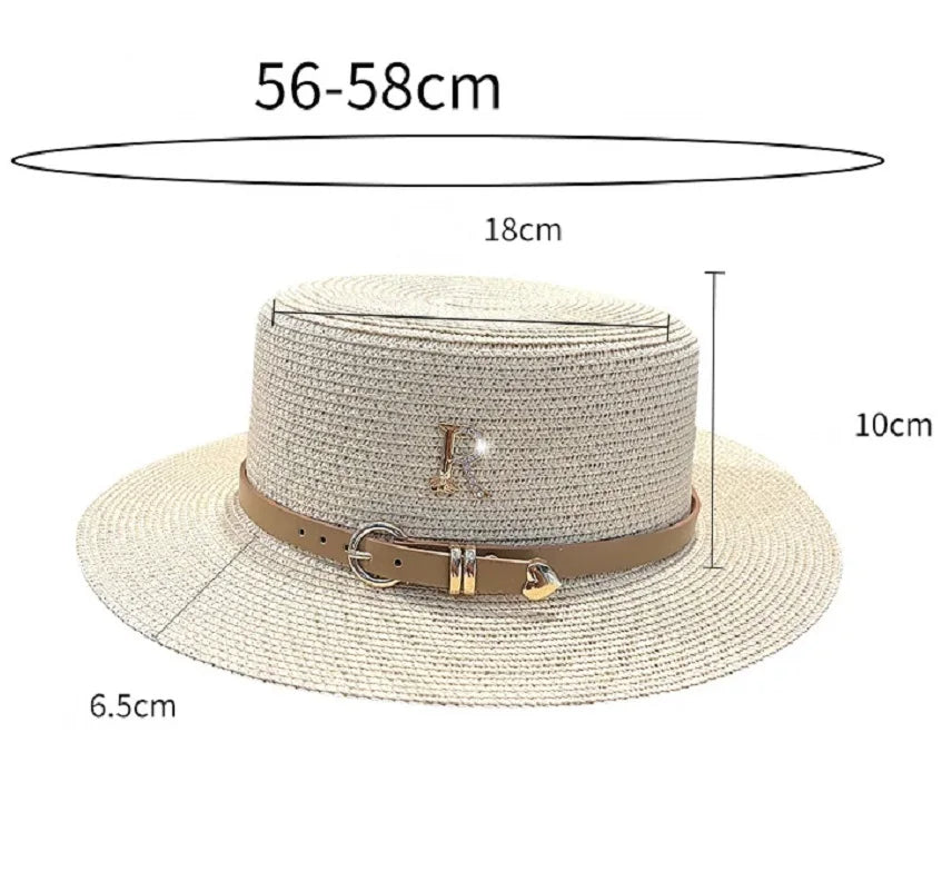 Soleil Elegance Flat Top Straw Hat