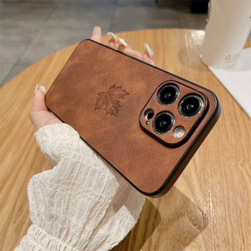 Vintage Leather Case for iPhone 11–16 Pro Max
