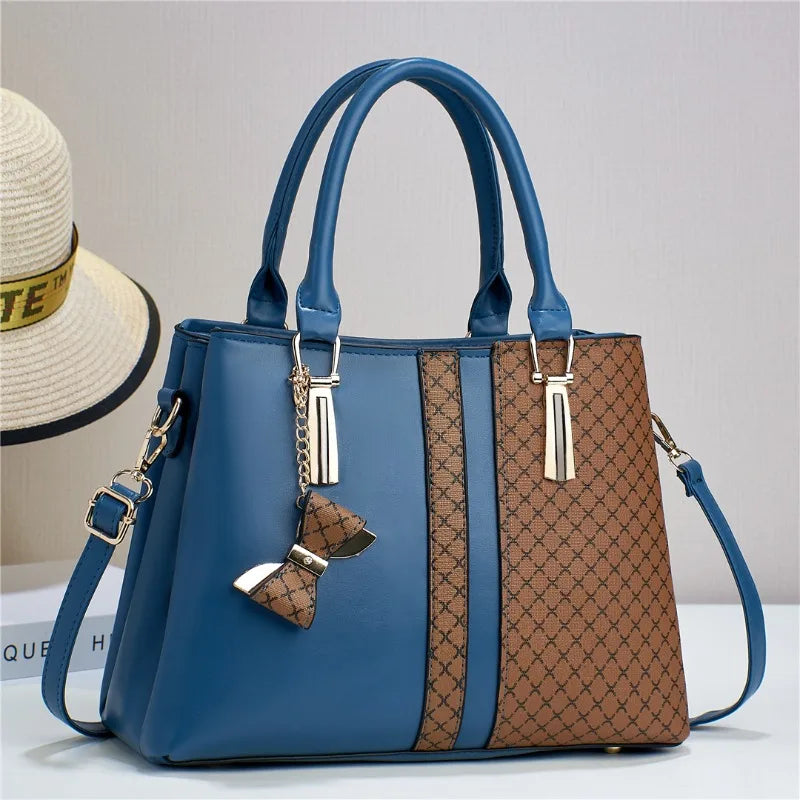 Elegant Patchwork PU Leather Tote