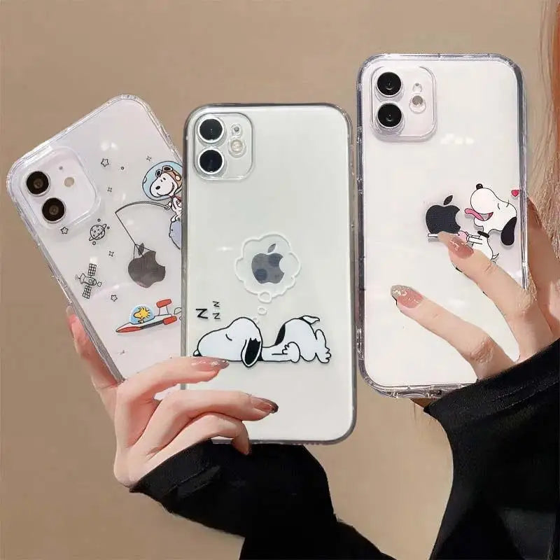Clear Snoopy Soft Phone Case for iPhone