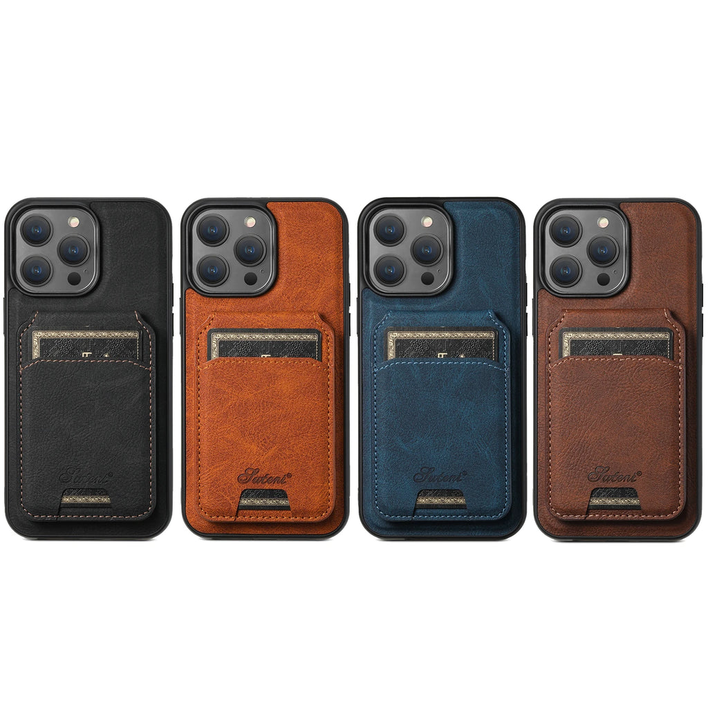 Premium - Magnetic Wallet Leather Case for iPhone 12–16 Series