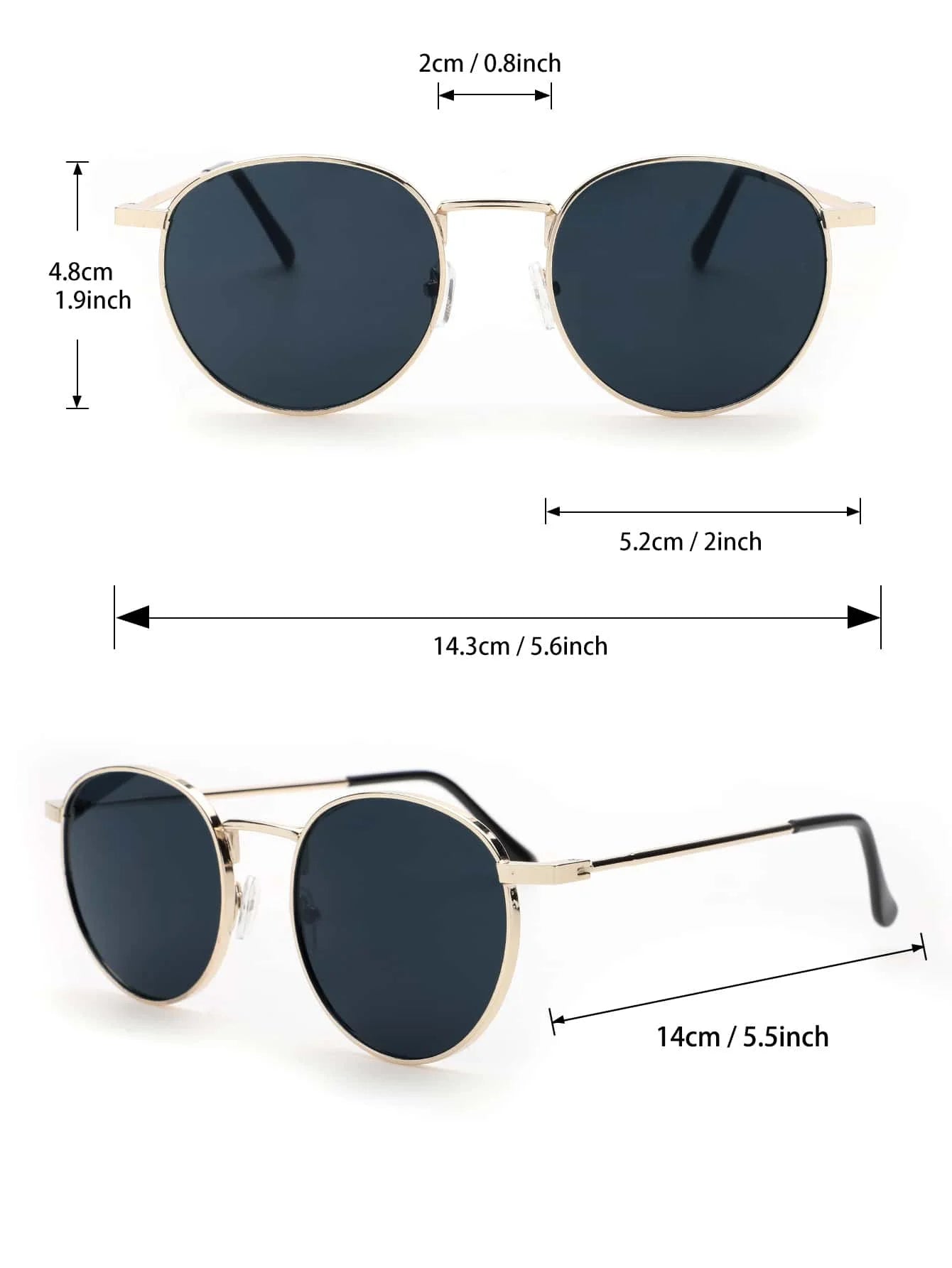 Retro Round Metal Sunglasses – Unisex UV400 Shades