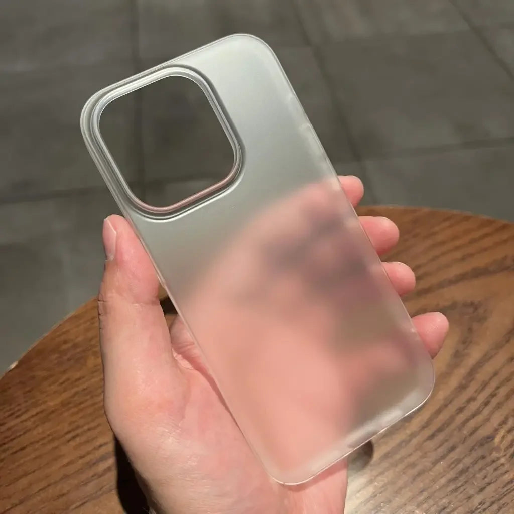 Matte Translucent Hard Case for iPhone 12–16 Pro Max