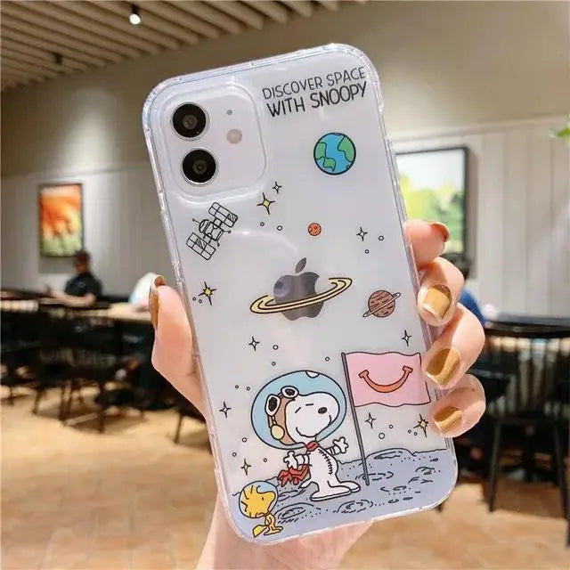 Clear Snoopy Soft Phone Case for iPhone
