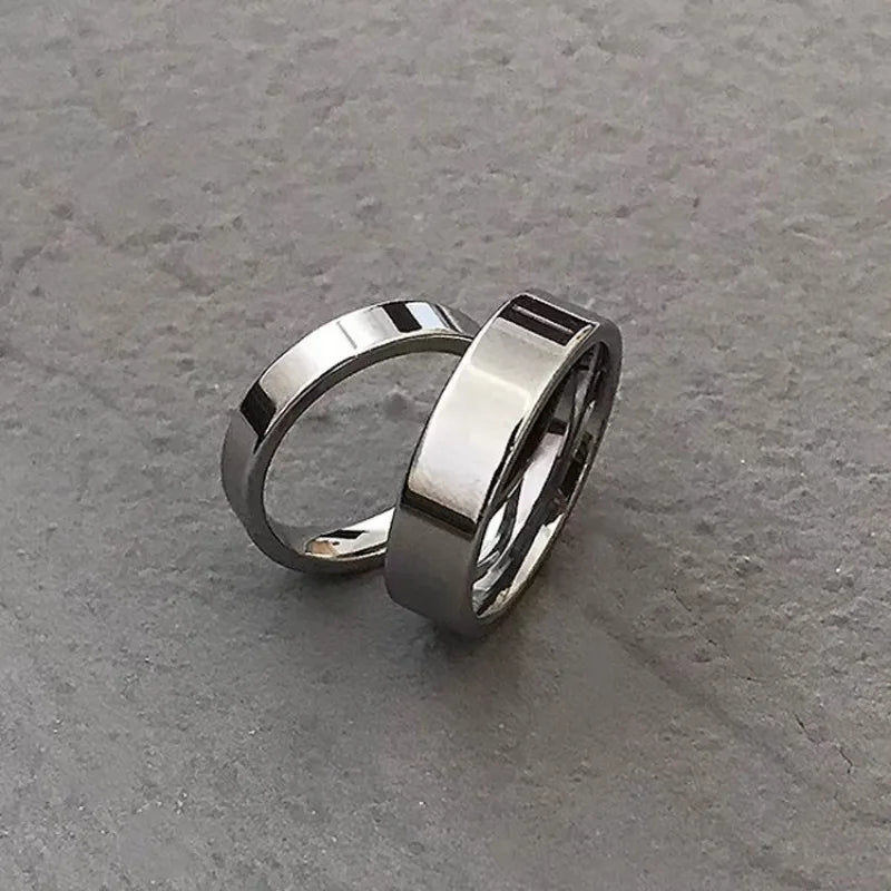 Stainless Steel Band Ring – Matte Finish for Men