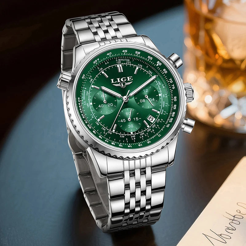 LIGE Emerald Chronograph Watch