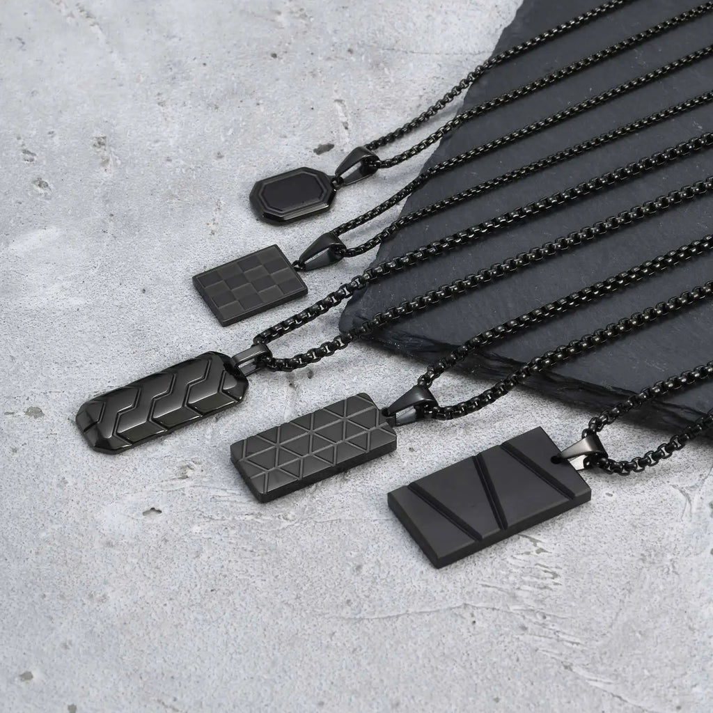 AureumEdge™ Gold Tag Necklace – Stainless Steel Pendant with Box Chain