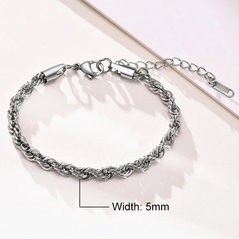 Vnox Rope Unisex Chain Bracelet