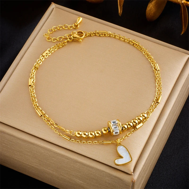 316L Stainless Steel Heart Love Anklet