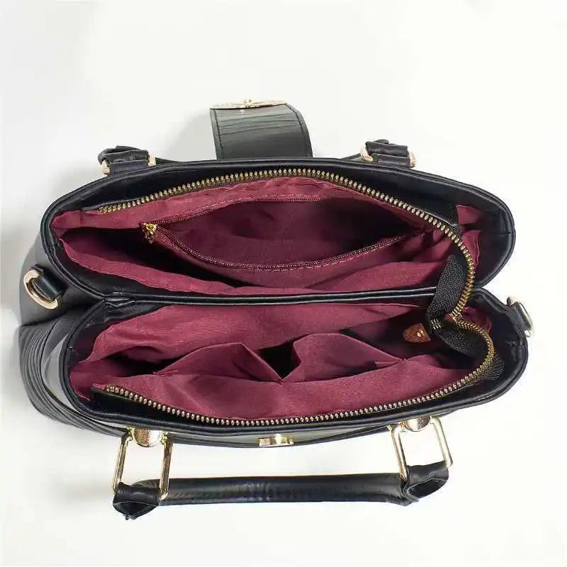 Elegant PU Leather Handbag Set – 2-Piece Tote & Matching Wallet