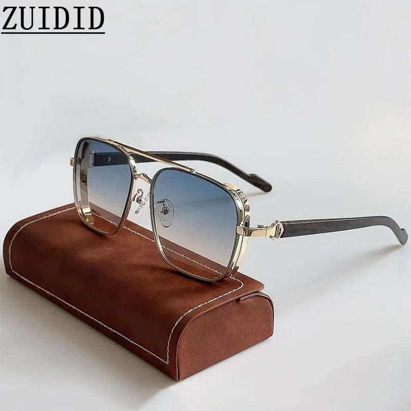 ZUIDID Wooden Square Sunglasses – Polarized UV400 Retro Shades