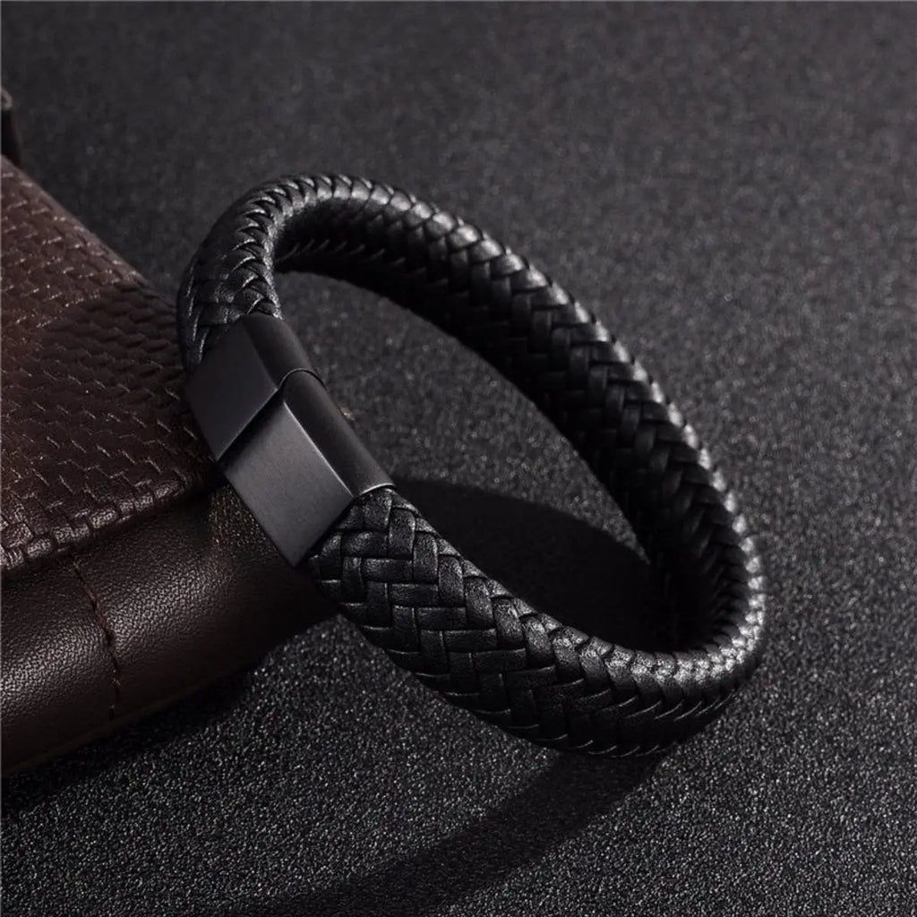 Classic Woven Leather Bangle