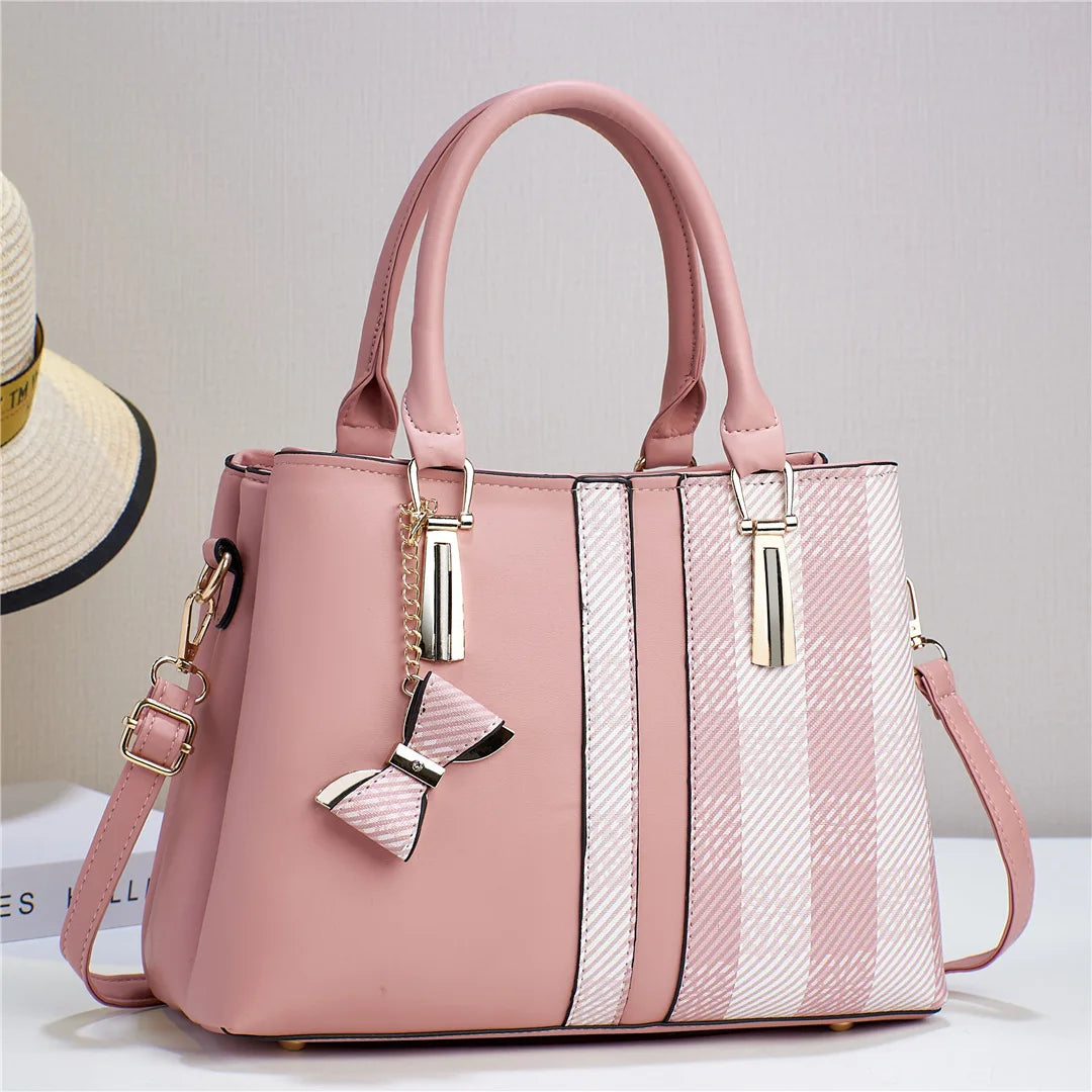 Elegant Patchwork PU Leather Tote