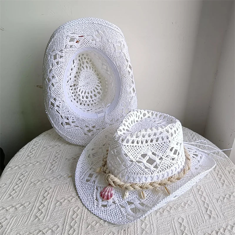 Shell Malan Retro Straw Cowboy Hat - 28 Color Option