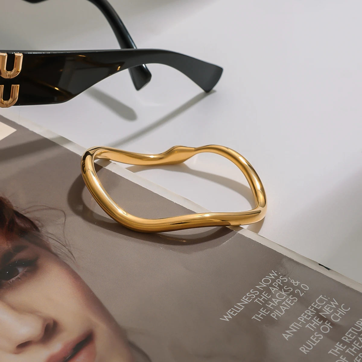 Minimalist Snake Bracelet –Stainless Steel with White Zircon |