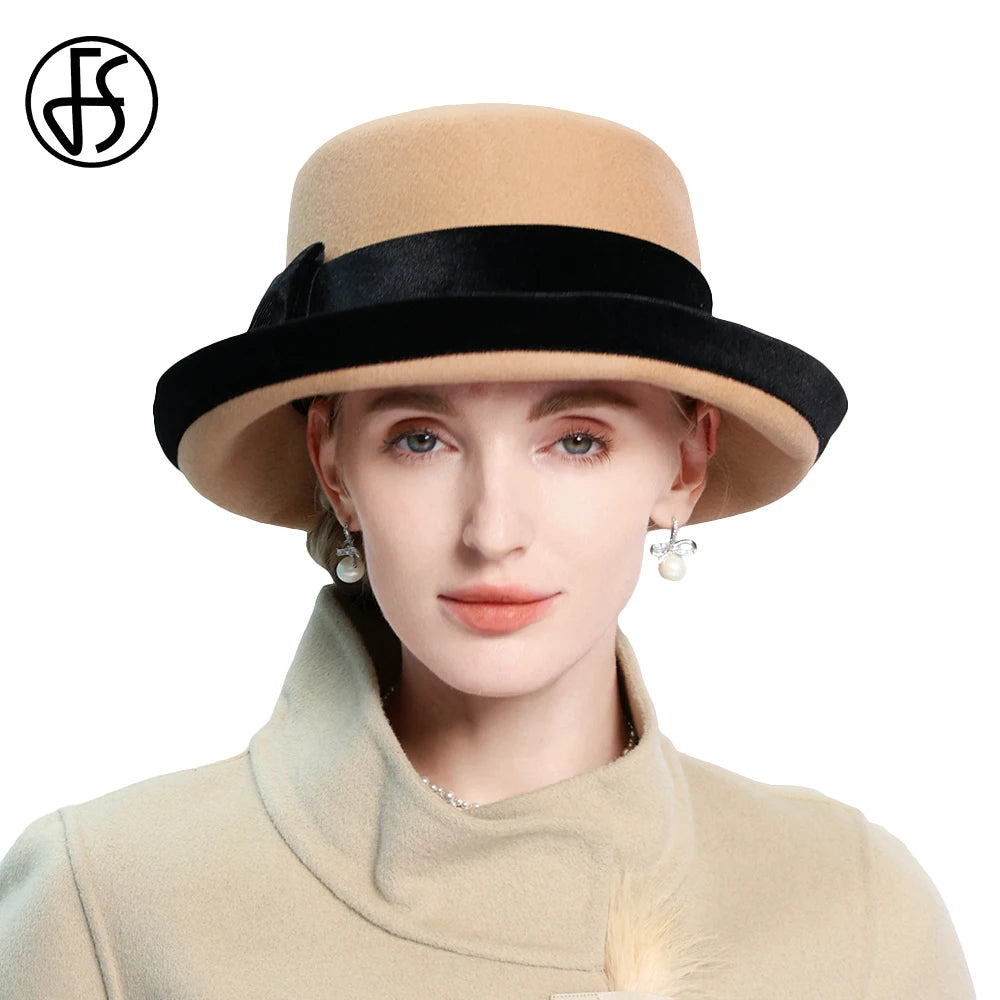 FS Elegant Camel Wool Felt Fedora