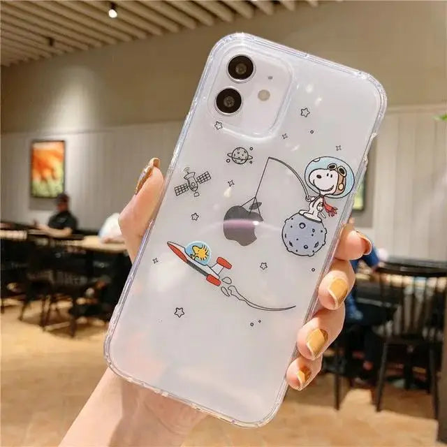 Clear Snoopy Soft Phone Case for iPhone