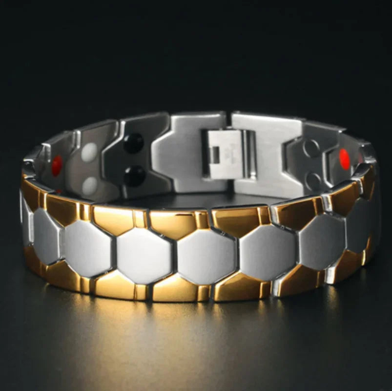 Black Stainless Steel Magnetic Therapy Bracelet