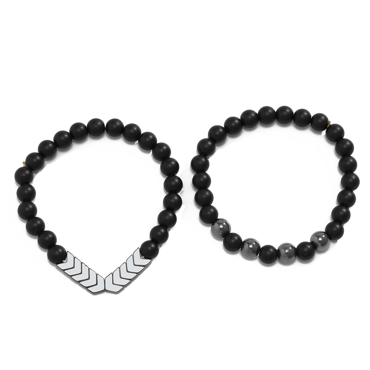 Obsidian Arrowstone Bracelet Set