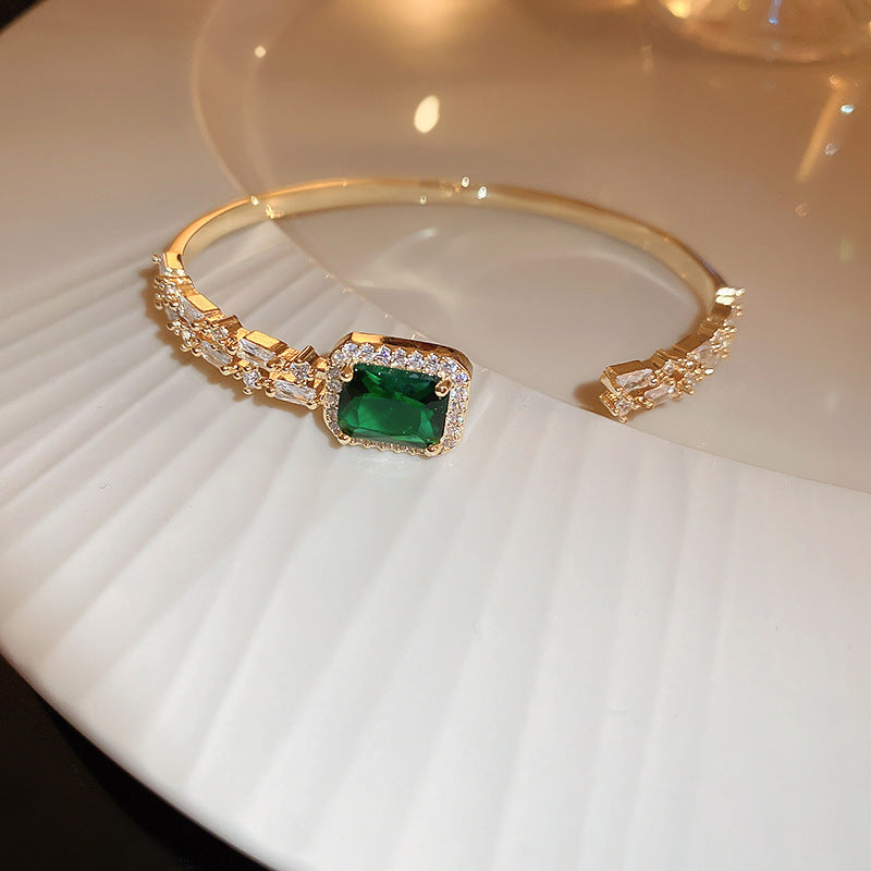 Emerald Open-Ended Bracelet