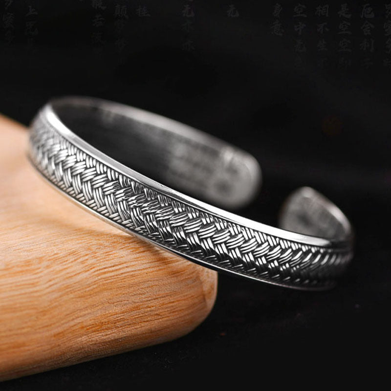 Silver Weave Cuff Bracelet