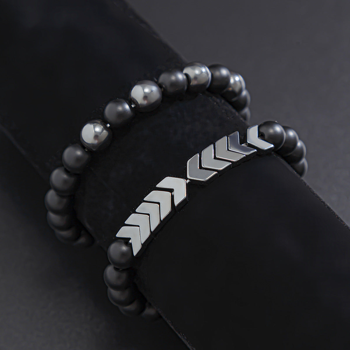 Obsidian Arrowstone Bracelet Set
