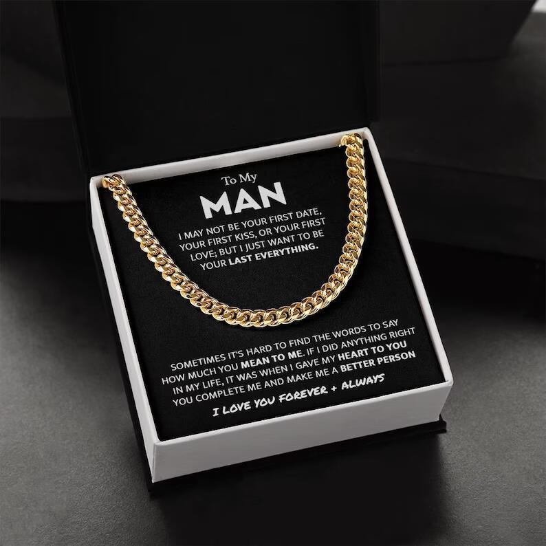 Luxury Cuban Link Chain – Premium Gold/Platinum Finish, Gift Box Set